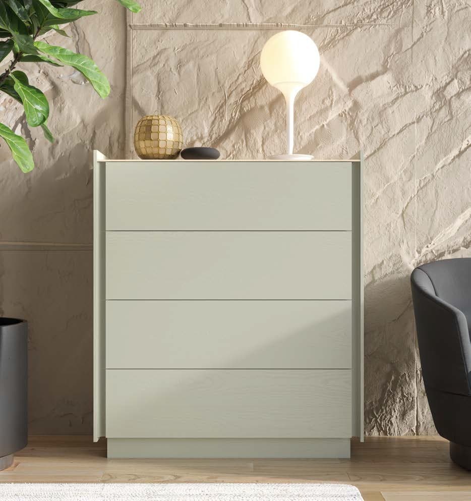 Estila Luxusná moderná komoda Praga so štyrmi zásuvkami v obdĺžnikovom tvare s podstavou 109 cm