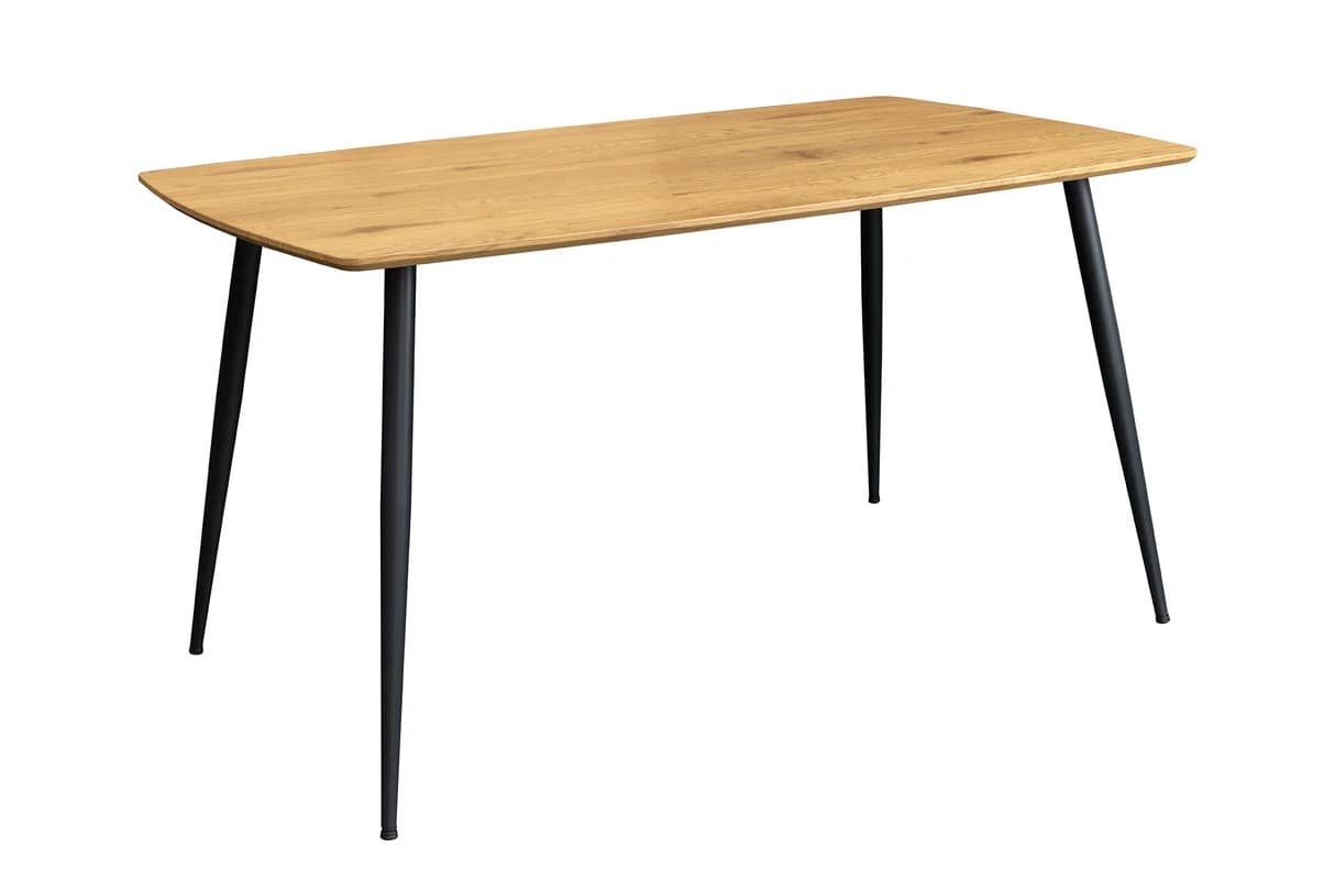 Estila Moderný obdĺžnikový jedálenský stôl Maison v hnedej farbe s dubovým vzhľadom s čiernymi nožičkami 120 cm 1