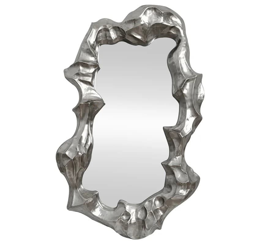Estila Dizajnové art deco nástenné zrkadlo Inger s atypickým trojrozmerným rámom v striebornej farbe 150 cm 1