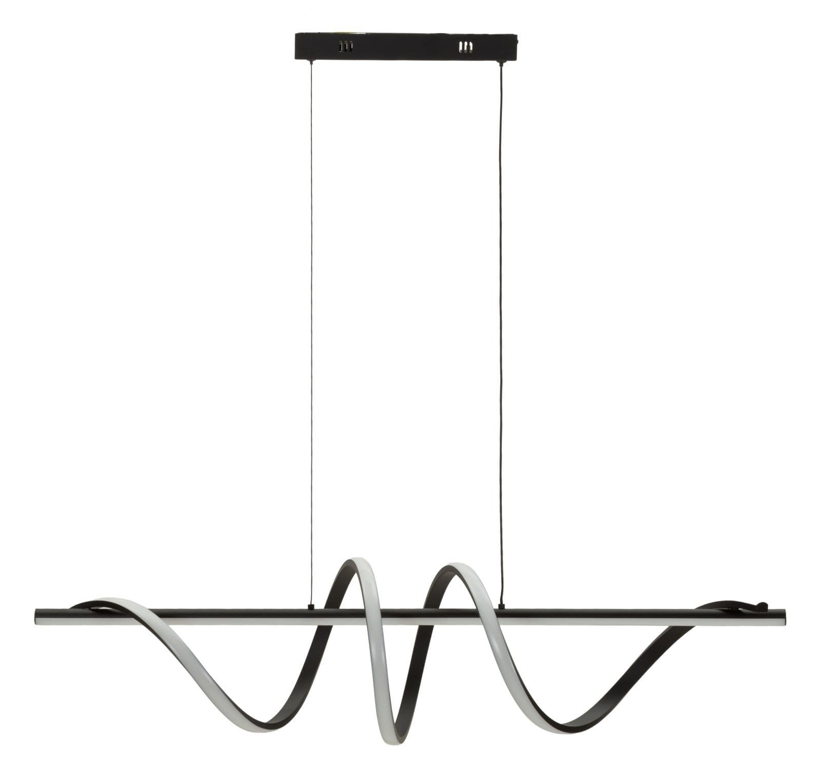 Estila Moderný LED luster Escaria v čiernej farbe s dizajnom špirály s tromi stupňami teploty svetla 150 cm
