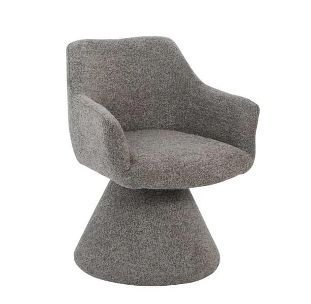Estila Moderná art deco otočná jedálenská stolička Sonu s mohutnou nohou a celoplošným poťahom v hnedosivom odtieni taupe 62 cm