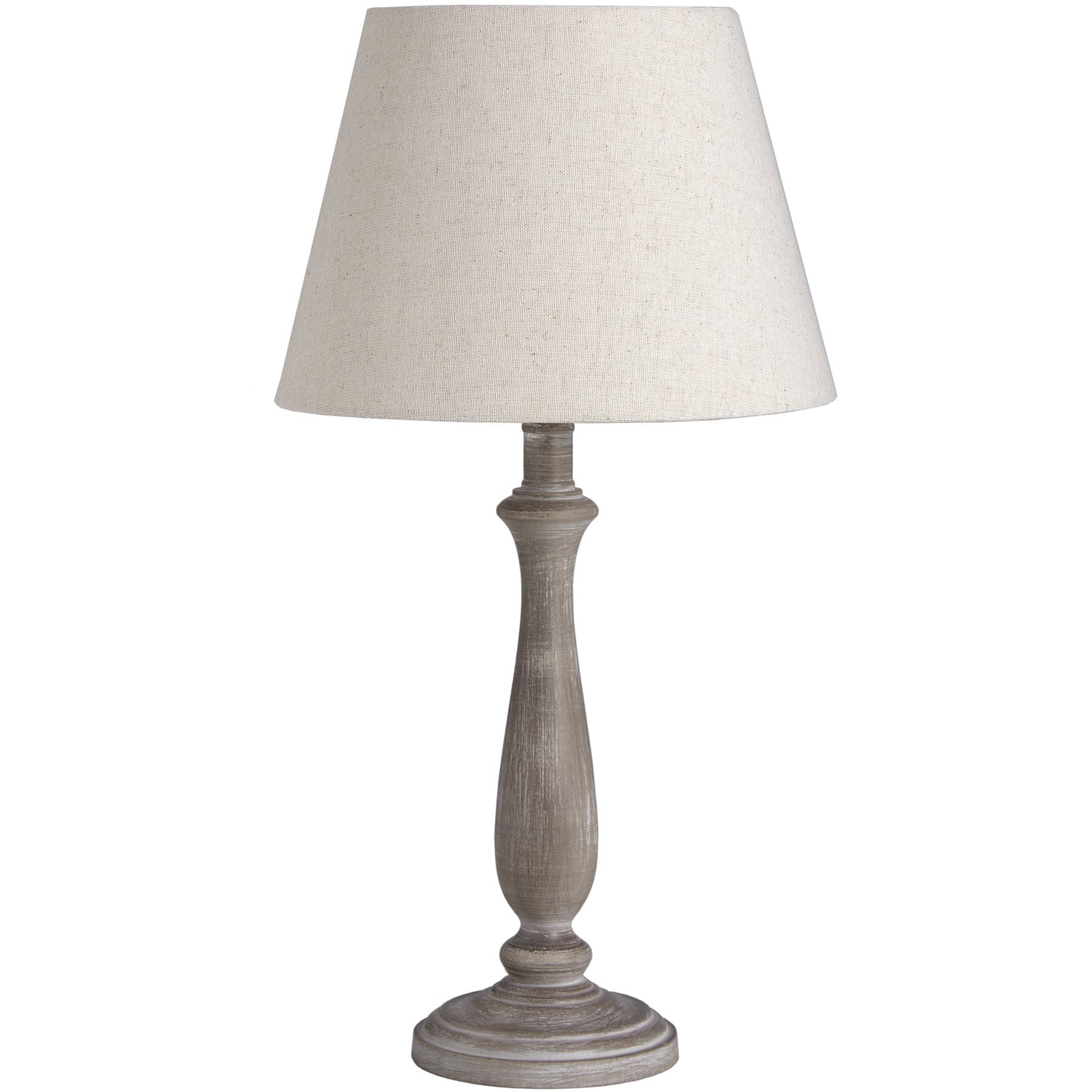 Estila Stolná lampa so sivou keramickou nohou s ľanovým tienidlom TEOS 35 cm 1