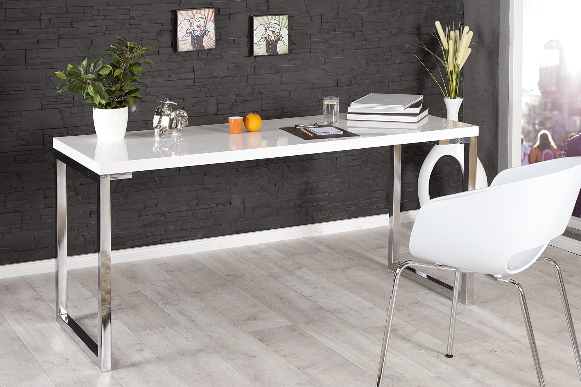 Estila Luxusný elegantný písací stôl White Desk biely 1