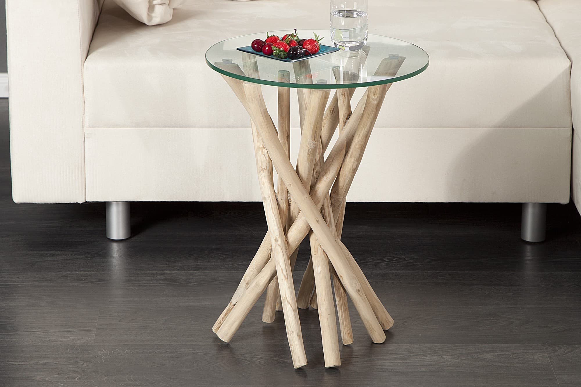 Estila Štýlový jedinečný odkladací stolík Driftwood 35cm