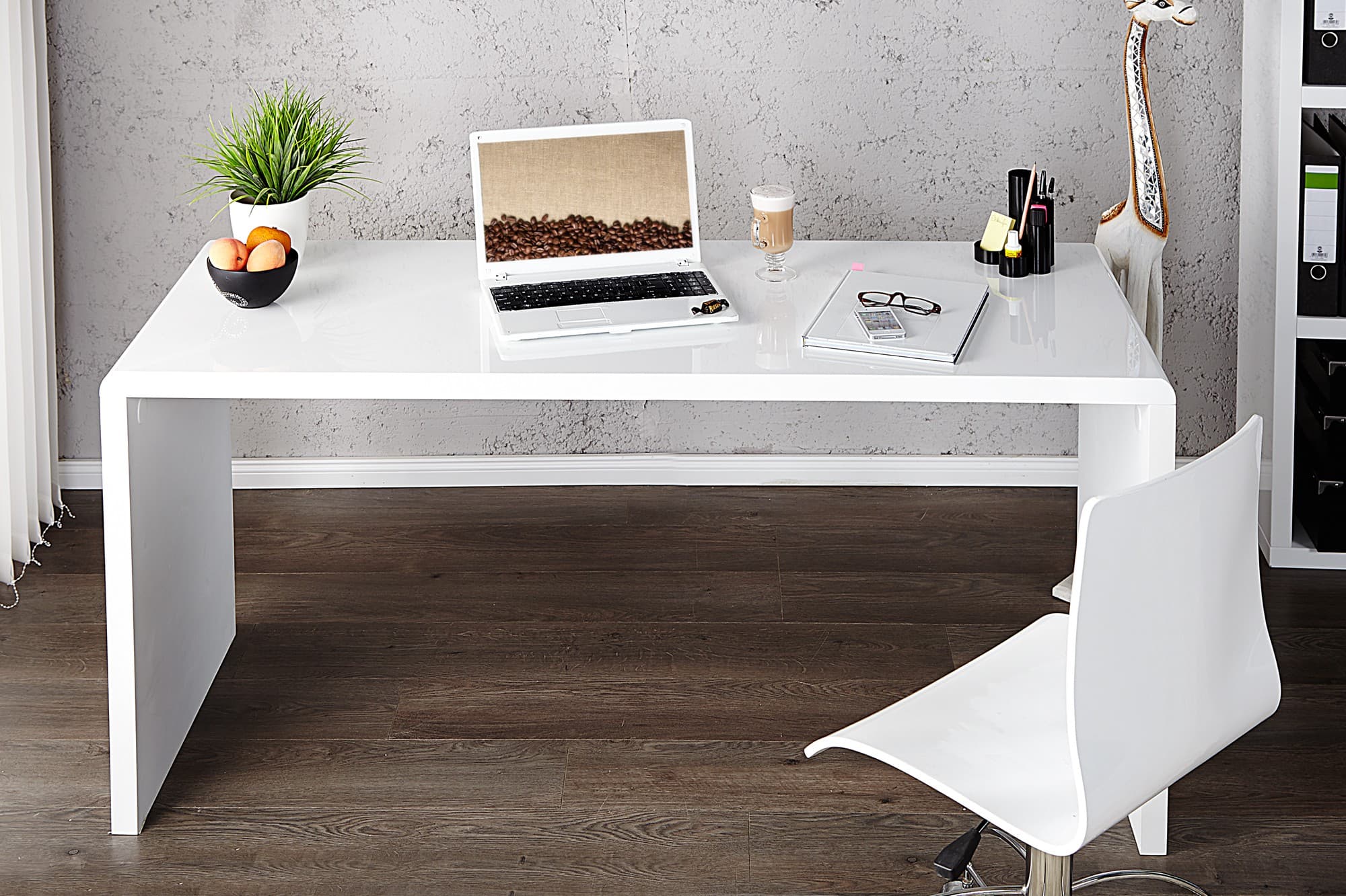 Estila Moderný dizajnový kancelárský stôl Fast Trade biely 140cm 1