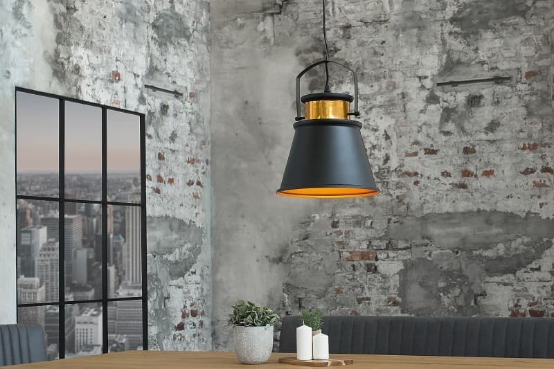Estila Štýlové industriálne svietidlo LUZ II čierno/zlaté