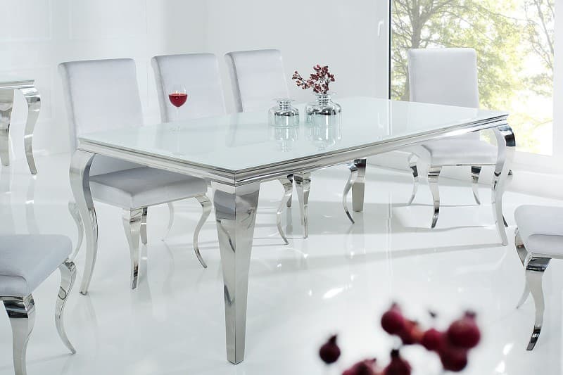 Estila Luxusný jedálenský stôl Modern Barock 200cm strieborná/biela 1