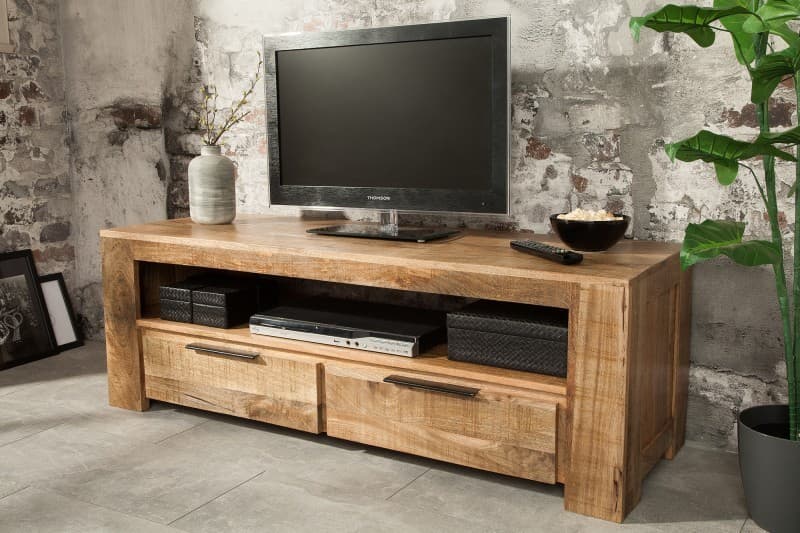 Estila Štýlový TV stolík z masívu Mango 130cm 1