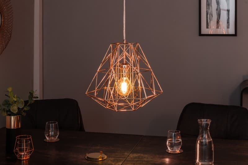Estila Dizajnová závesná lampa Mira ružovo zlatá