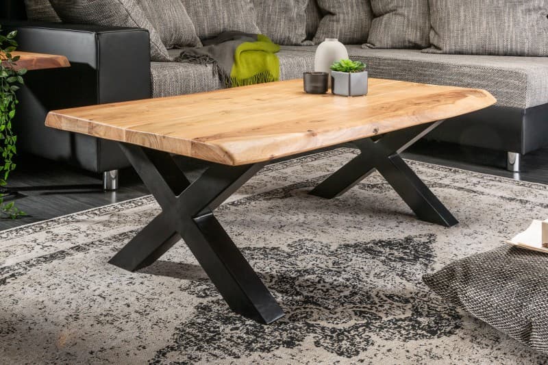 Estila Štýlový masívny konferenčný stolík Mammut agát 110cm 1