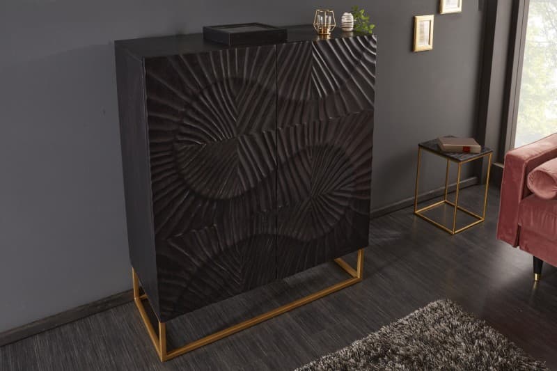 Estila Dizajnová art-deco skrinka Cumbria II z mangového dreva