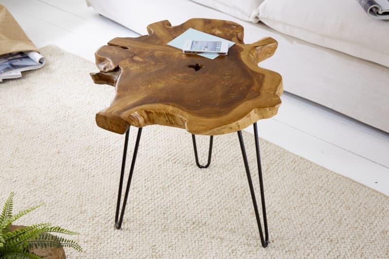 Estila Dizajnový moderný odkladací stolík z kmeňa stromu Wild 55cm