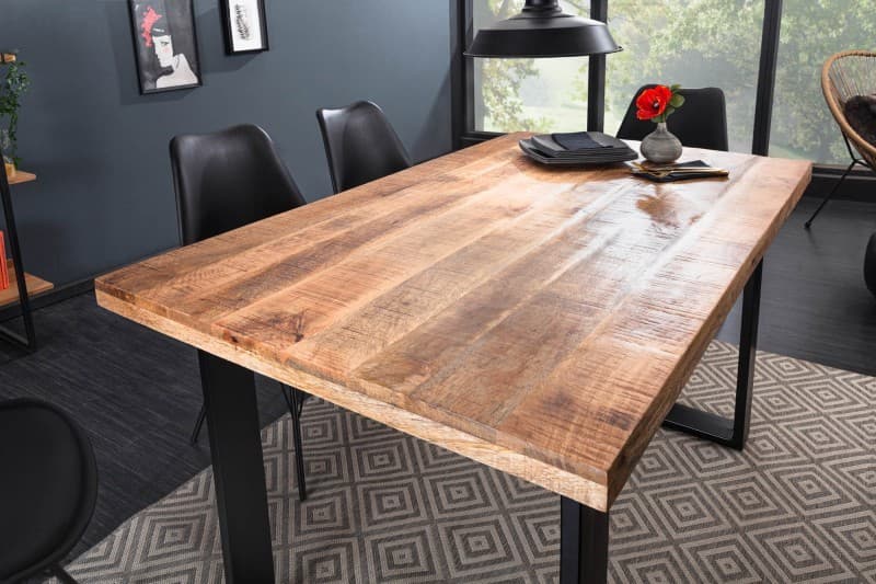 Estila Industriálny dizajnový jedálenský stôl Steele Craft z mangového masívu s kovovými nohami 140cm 1