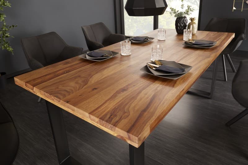 Estila Industriálny jedálenský stôl Steele Craft z masívneho palisandrového dreva s čiernymi nohami 160cm 1