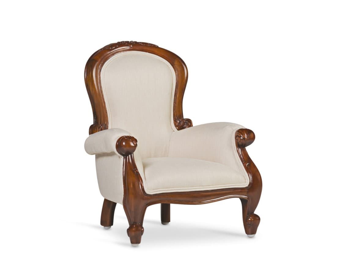 Estila Vintage luxusné kreslo M-VINTAGE so svetlým čalúnením detské
