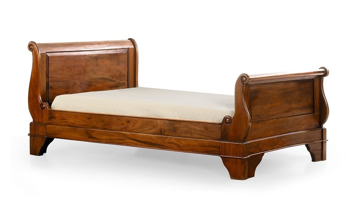Estila Koloniálna luxusná posteľ M-VINTAGE z masívneho dreva s vyrezávaním 105cm