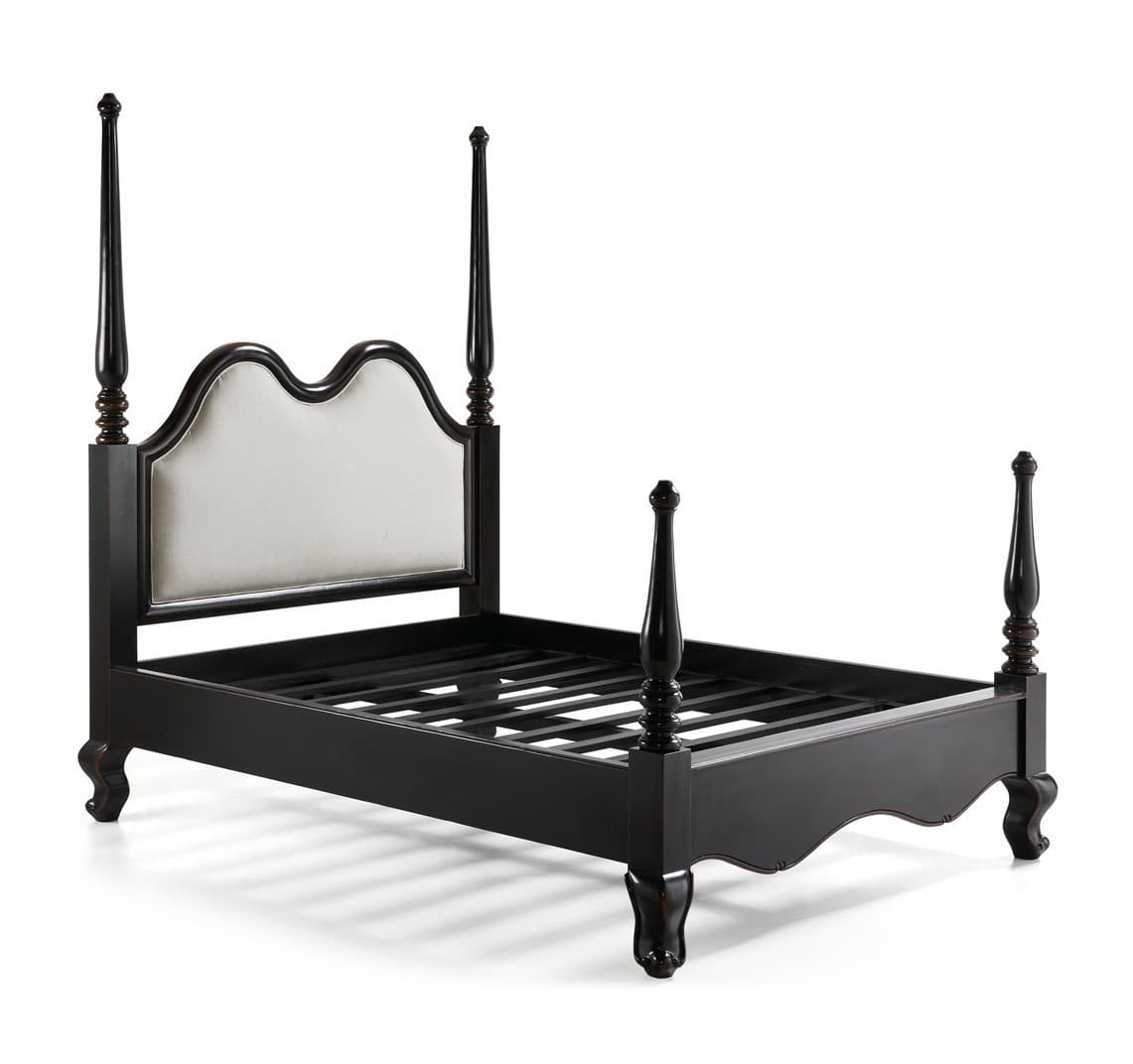 Estila Luxusná posteľ VINTAGE DARK s okrasnými stĺpikmi 160cm
