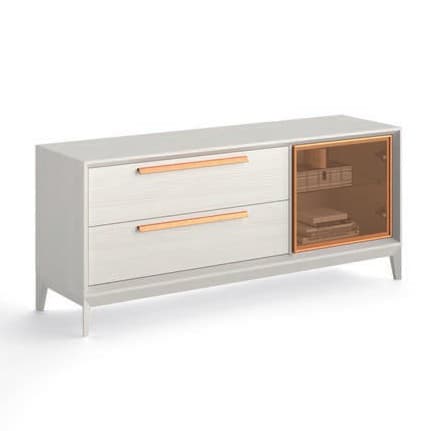 Estila Luxusný masívny TV stolík Estoril so zásuvkami a dvierkami 154cm