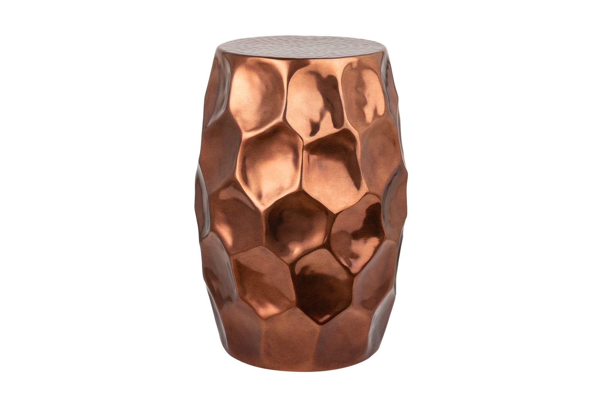 Estila Moderný kruhový príručný stolík Siliguri s medeným povrchom 30cm 1