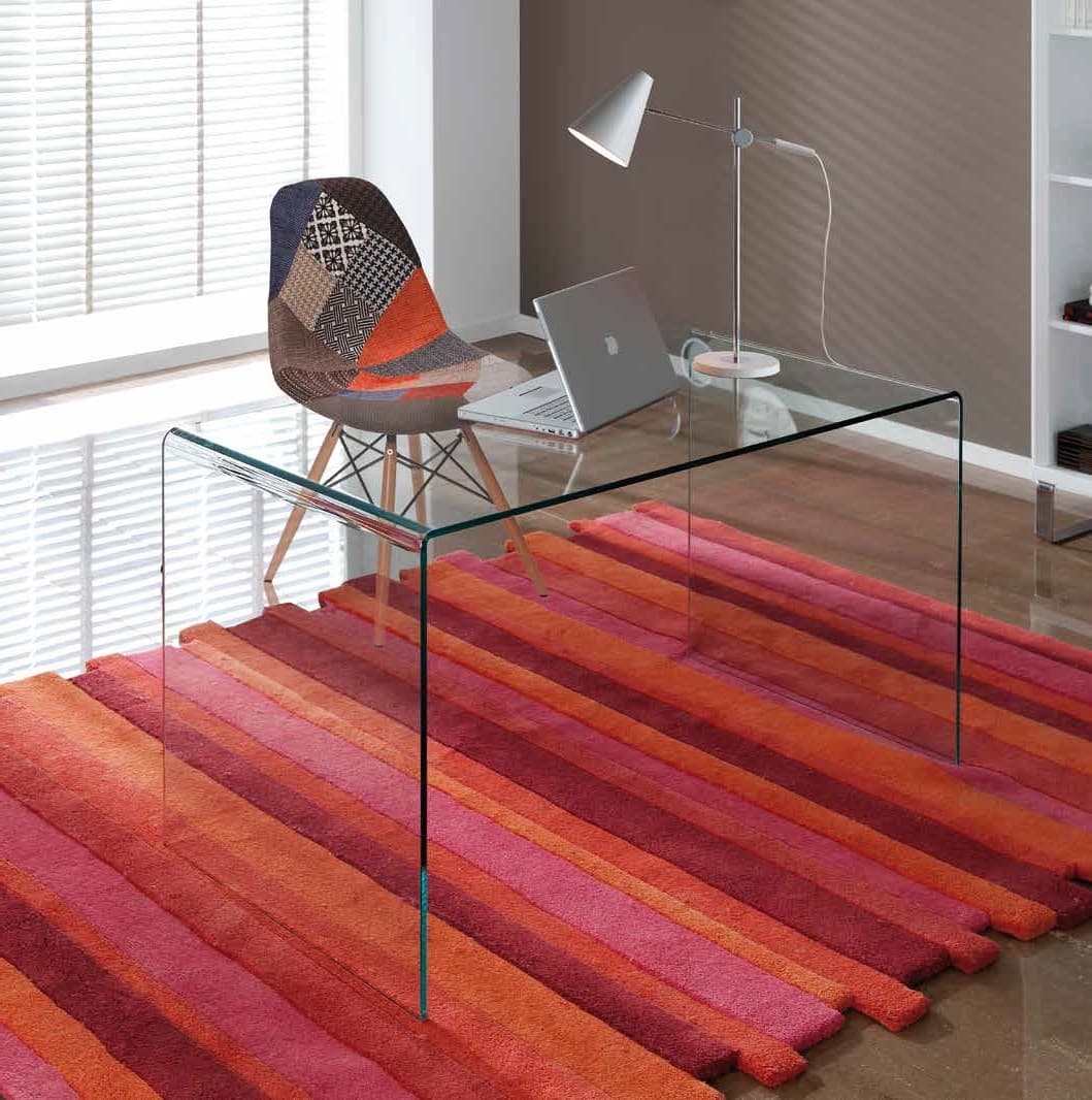 Estila Luxusný sklenený písací stôl 125cm 1