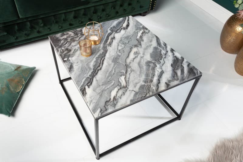 Estila Art-deco dizajnový konferenčný stolík Elements Gris z lešteného mramoru 50cm 1