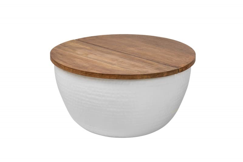 Estila Moderný kruhový konferenčný stolík Sevii s úložným priestorom 60cm 1