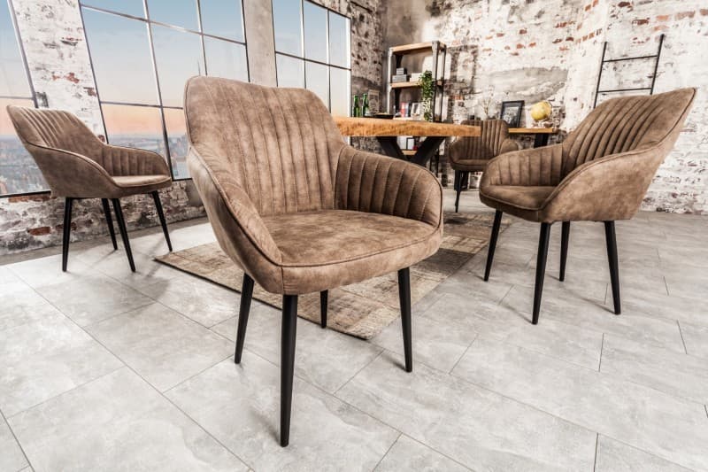Estila Dizajnová stolička Timeless Comfort sivohnedá