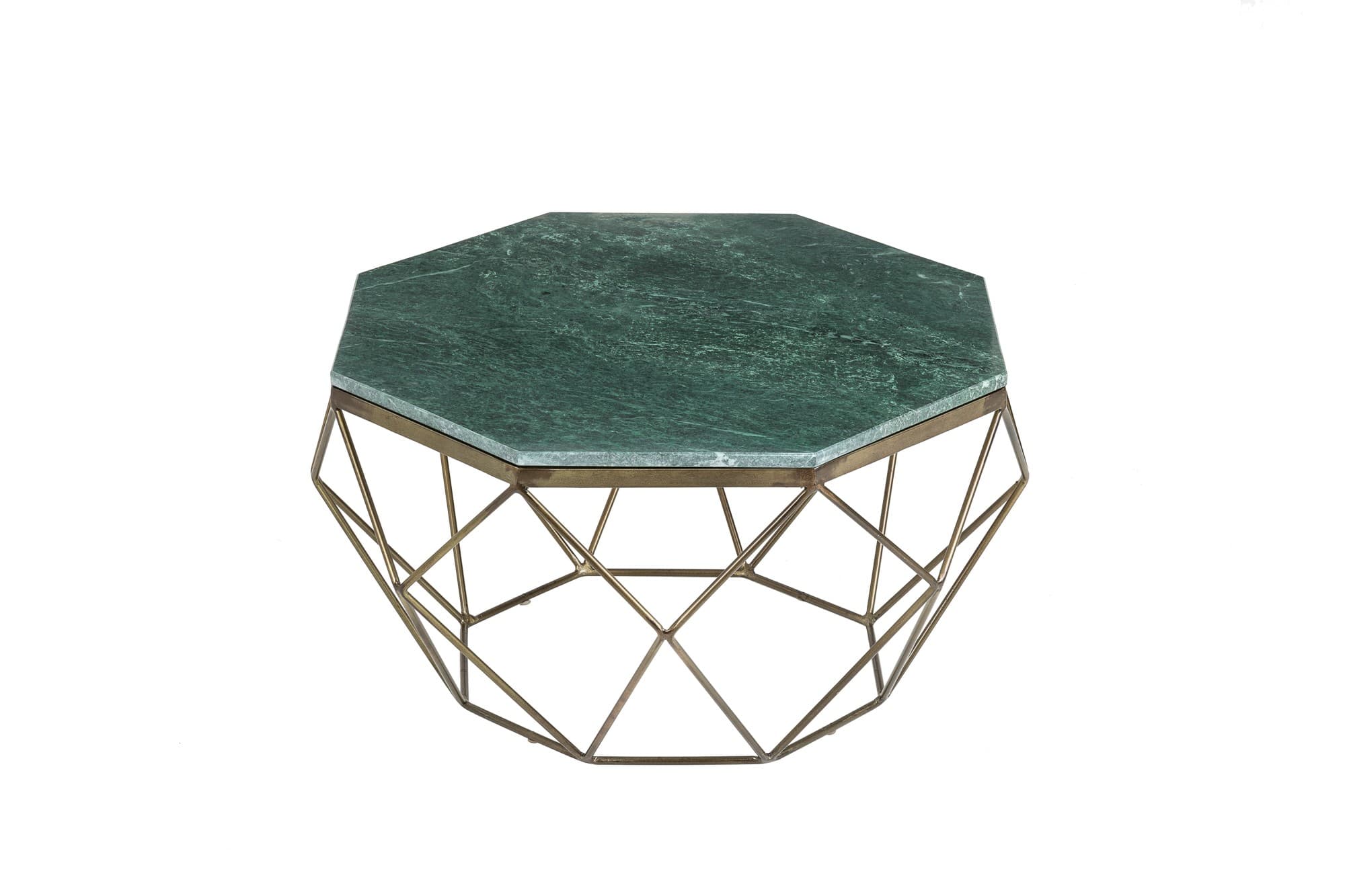 Estila Art-deco mramorový konferenčný stolík Adamantino s geometrickou podstavou z kovu 69cm 1