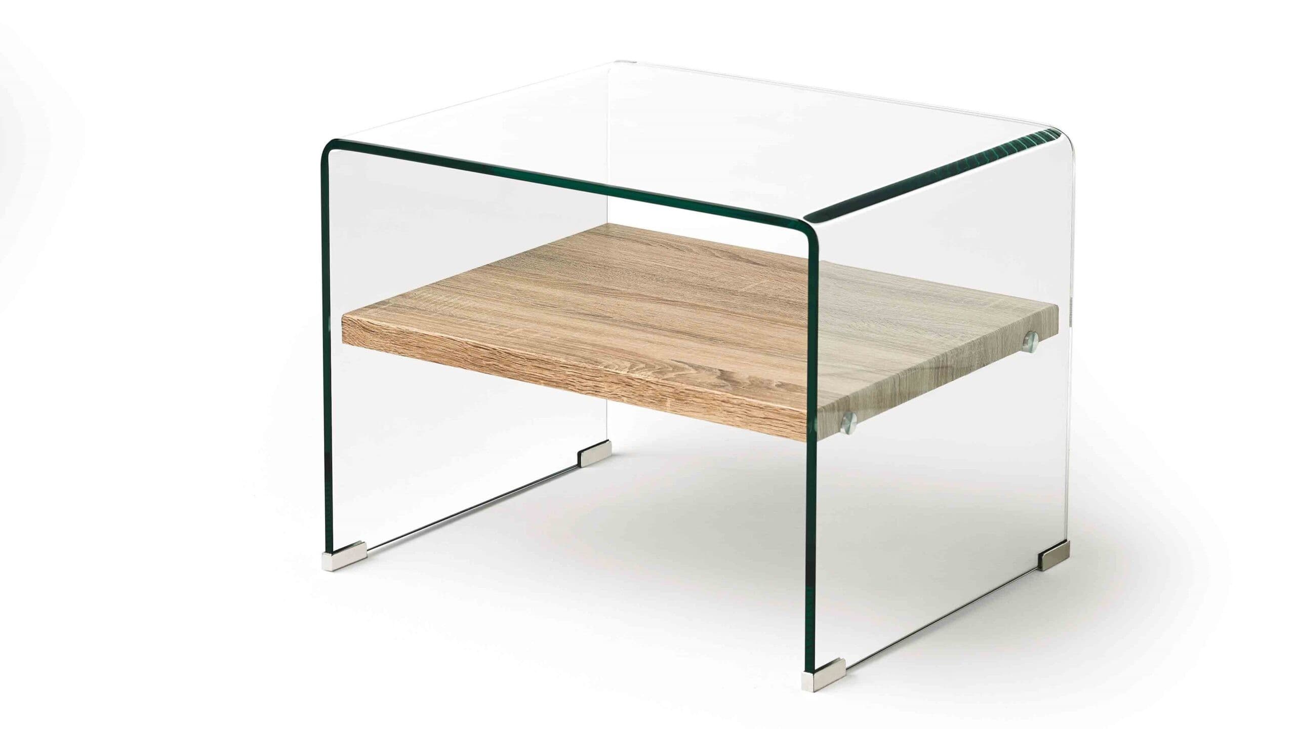 Estila Sklenený moderný príručný stolík Alize 63cm 1