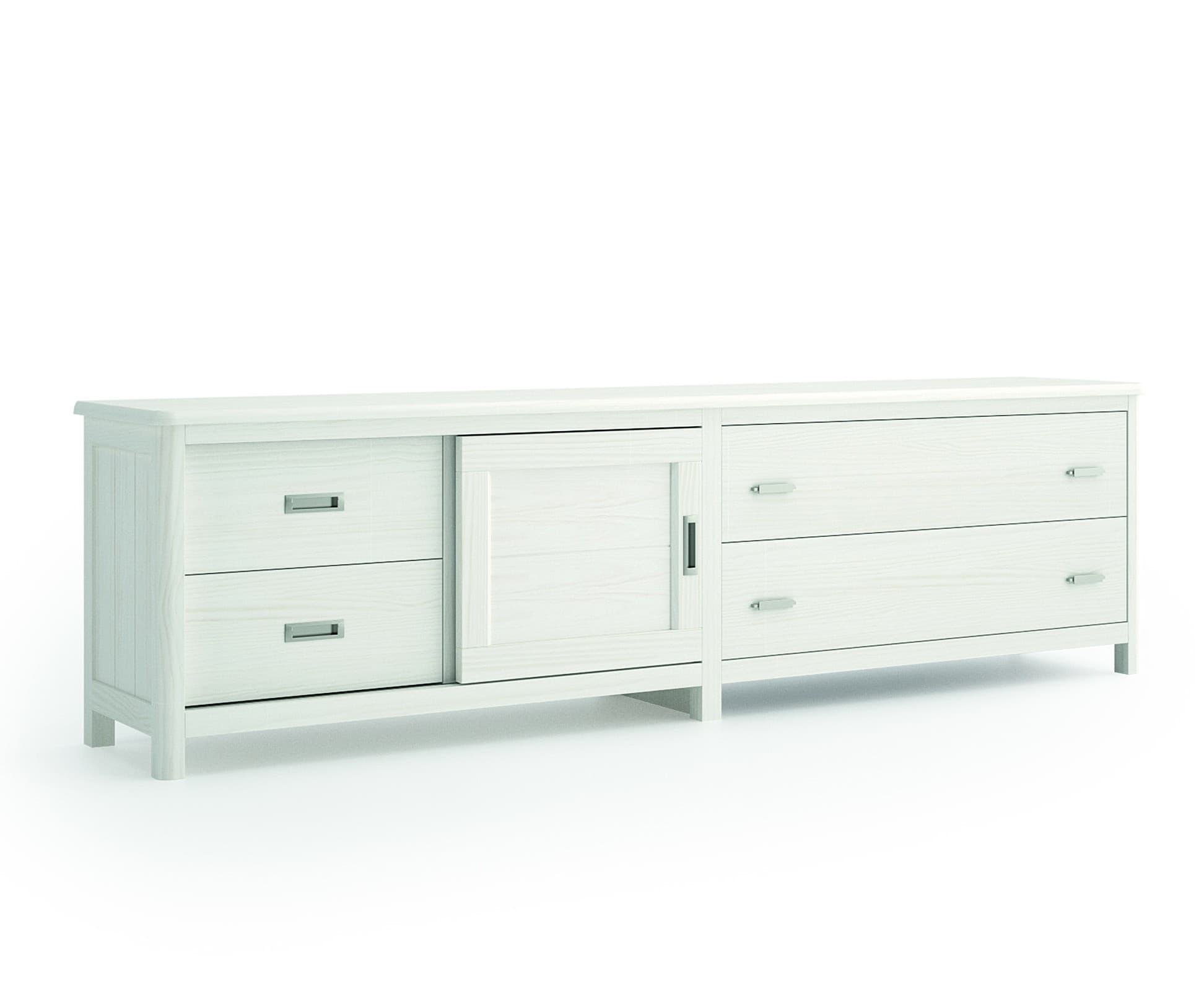 Estila Masívny luxusný TV stolík Cerdena so štyrmi zásuvkami a s posuvnými dvierkami 231cm 1