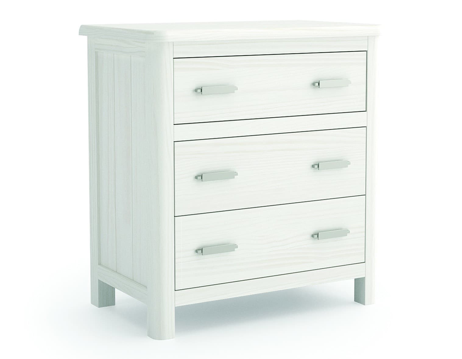 Estila Luxusný moderný nočný stolík Cerdena z masívneho dreva na nožičkách s tromi zásuvkami 68 cm