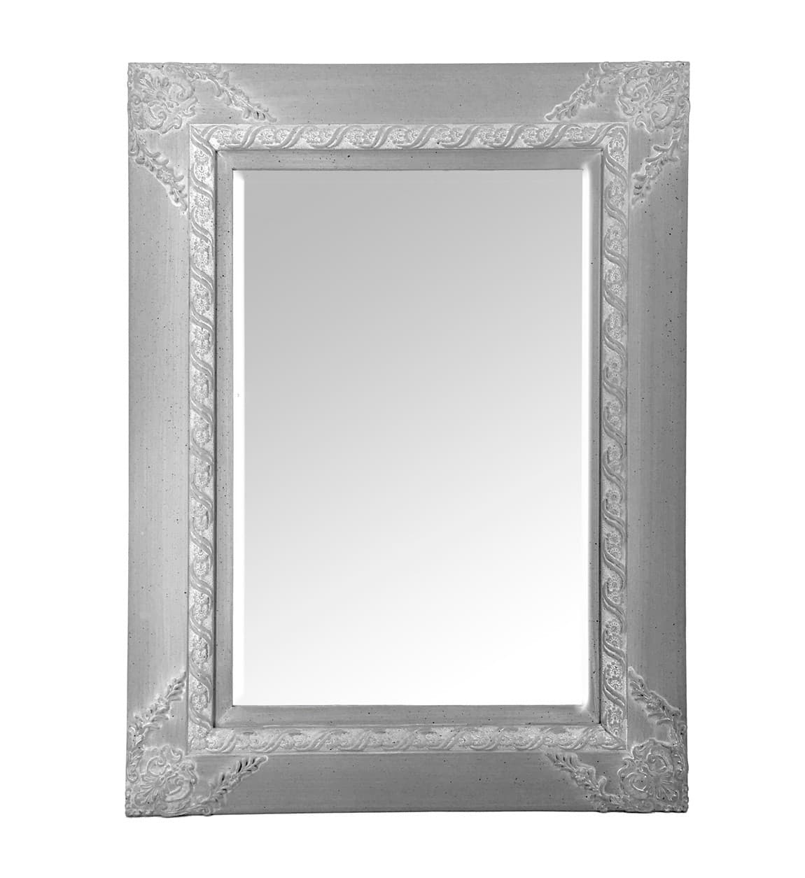 Estila Luxusné vintage obdĺžnikové zrkadlo Ancilla s hrubým hlineným rámom v sivo-bielom prevedení 120cm