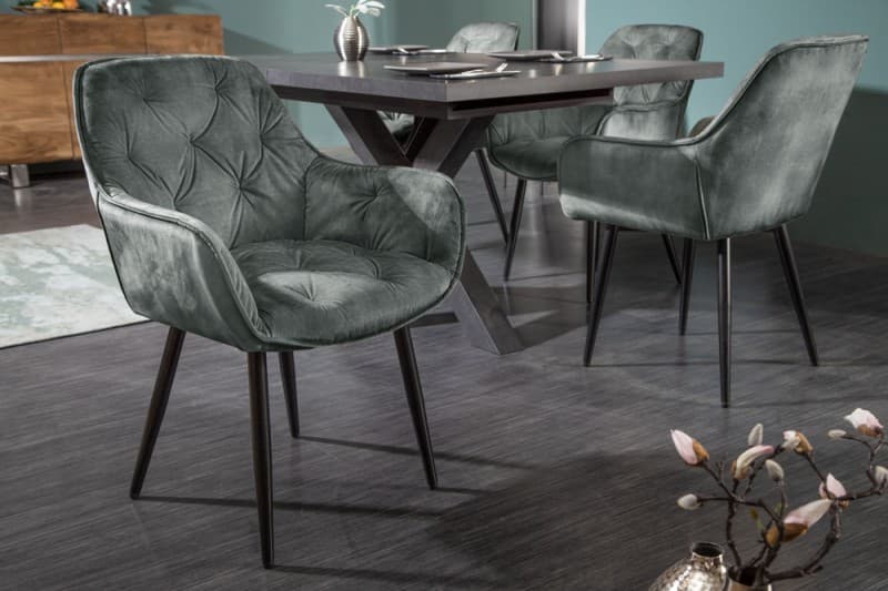 Estila Retro dizajnové šedozelené čalúnené kreslo Milano s opierkami na ruky 84cm 1