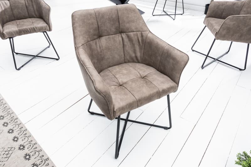 Estila Moderná taupe sivá jedálenská stolička Amala zamatová 83cm 1