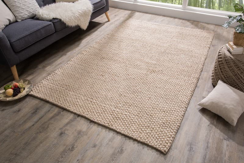Estila Moderný koberec Wool z mäkkých vlnených vlákien v béžovom odtieni 240cm