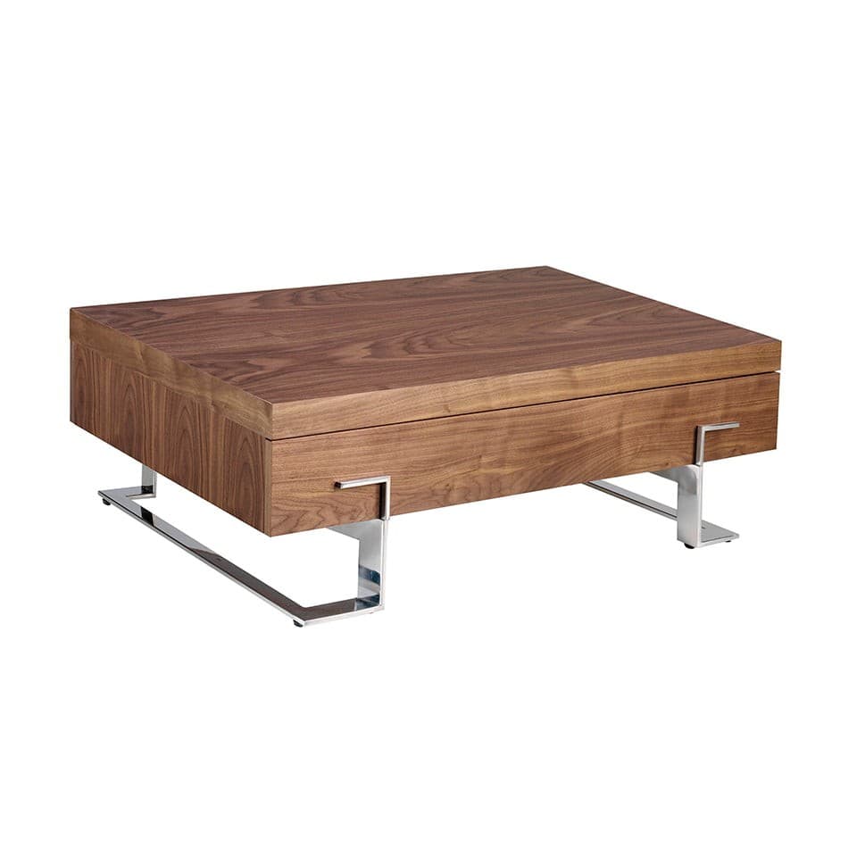 Estila Moderný konferenčný stolík Vita Naturale hnedý so zásuvkou 130cm 1