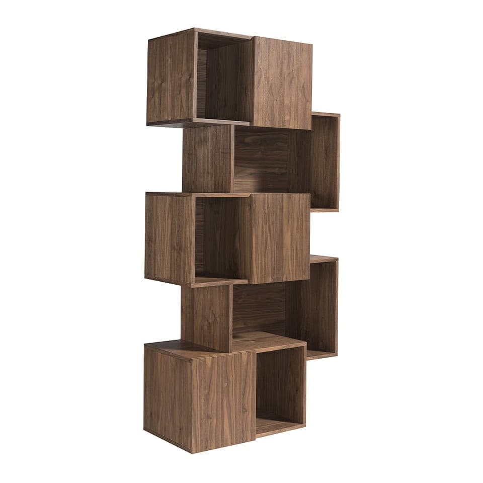 Estila Moderný orechovo hnedý regál Vita Naturale s dvierkami 181cm 1