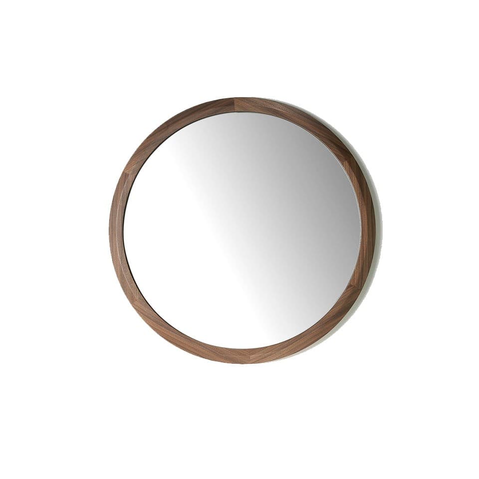 Estila Moderné zrkadlo Vita Naturale s dreveným rámom okrúhle 90cm