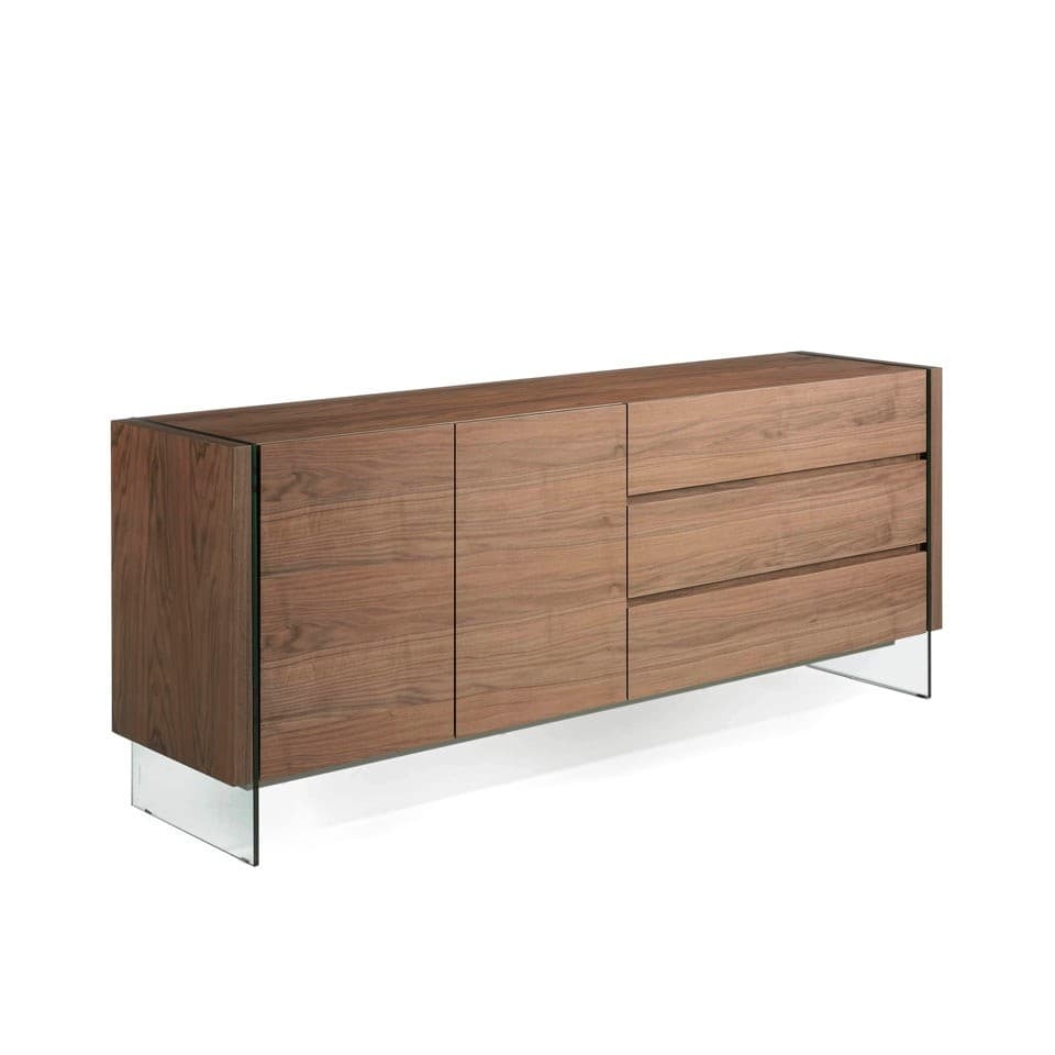 Estila Moderná komoda Vita Naturale so sklenenými nožičkami 188cm 1