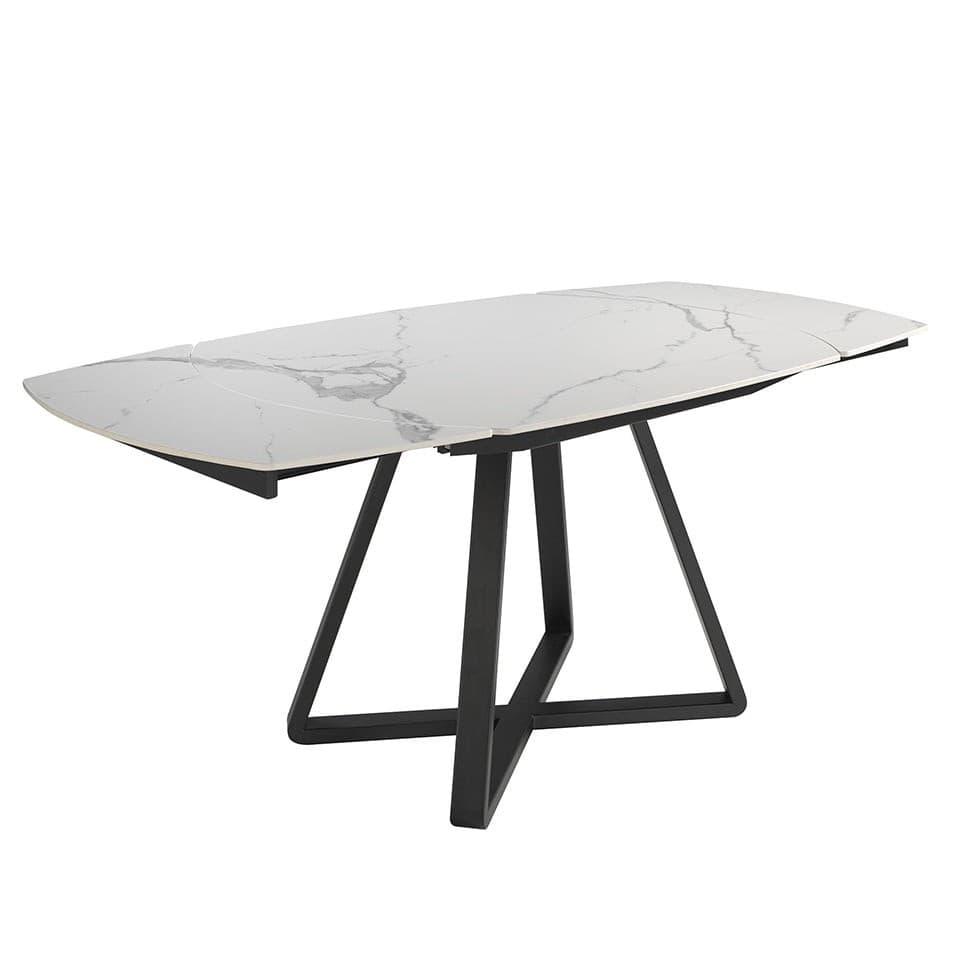 Estila Moderný rozkladací jedálenský stôl Urbano biely mramor 120-178cm 1