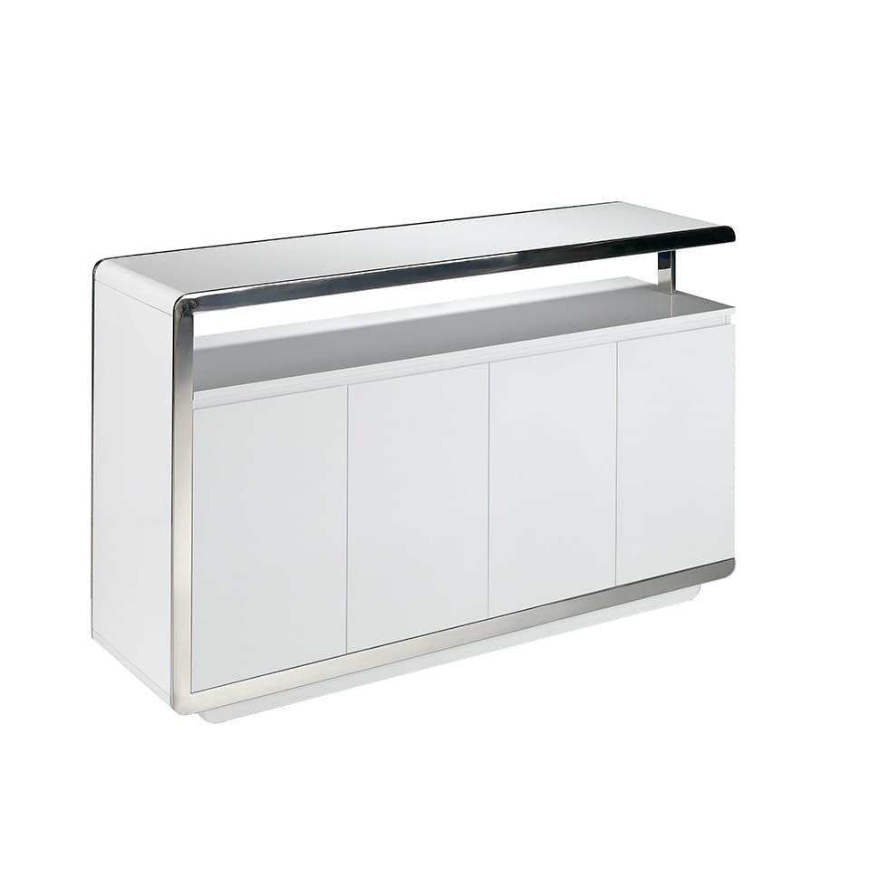 Estila Moderná biela komoda Urbano s chrómovým rámom 140cm 1