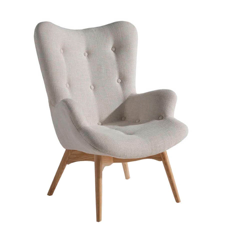 Estila Moderné kreslo Forma Moderna s masívnymi nožičkami krémové 92cm 1