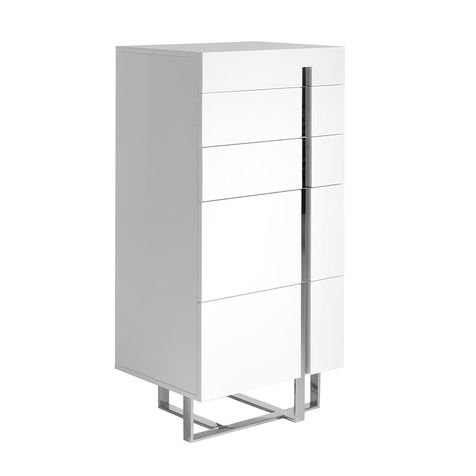 Estila Moderná vysoká komoda Forma Moderna lakovaná biela 120cm 1