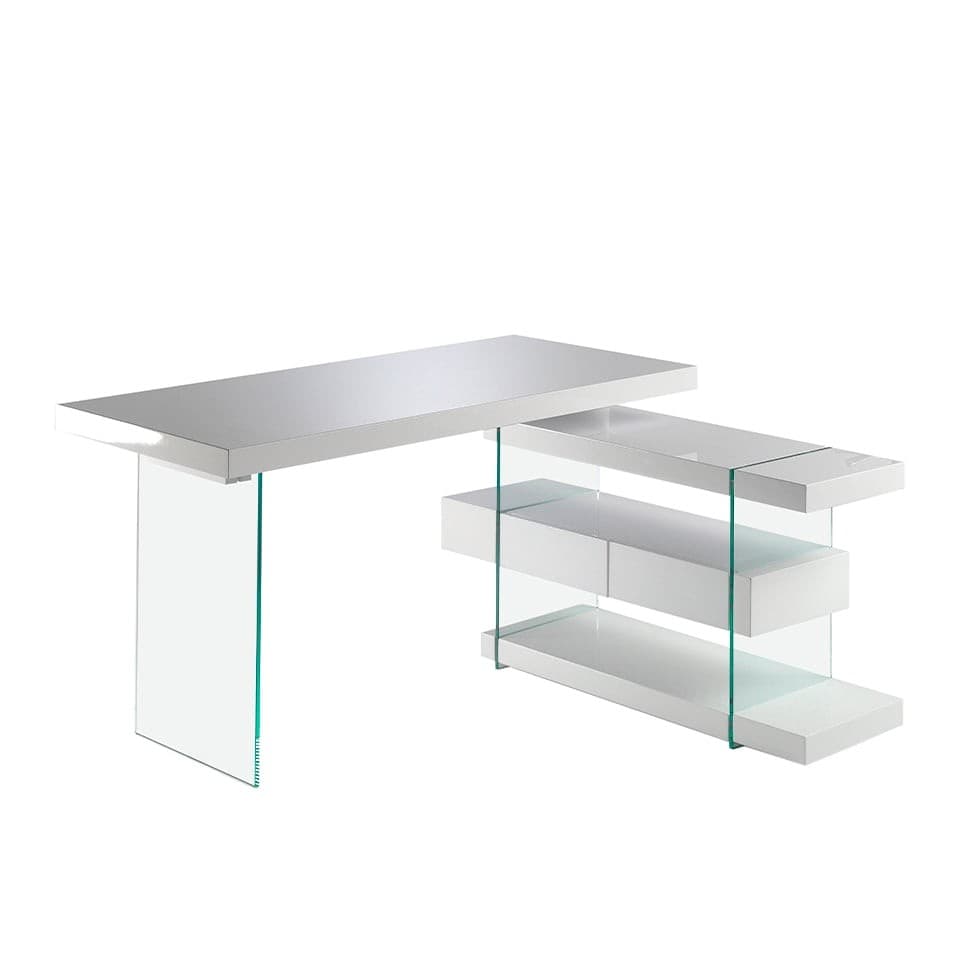 Estila Moderný pracovný stôl Forma Moderna so sklenenými nožičkami 140cm 1