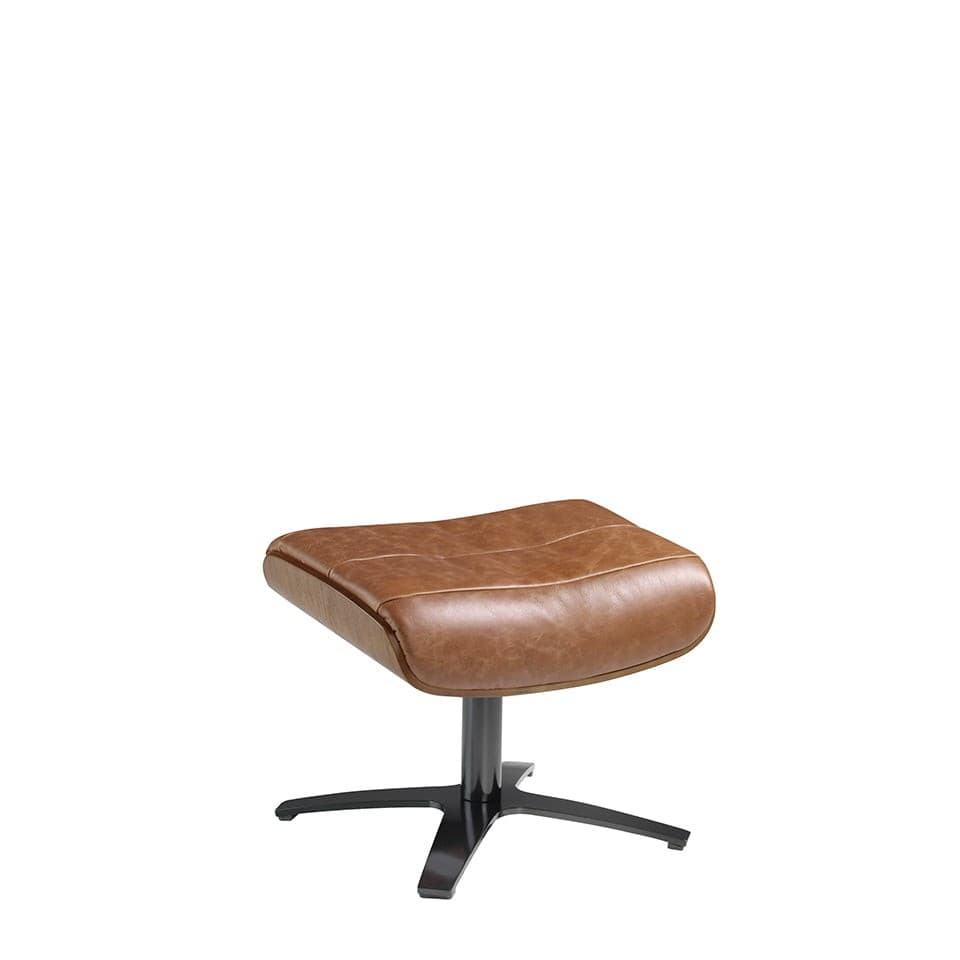 Estila Moderná kožená podnožka Forma Moderna z pravej kože hnedá 52cm 1