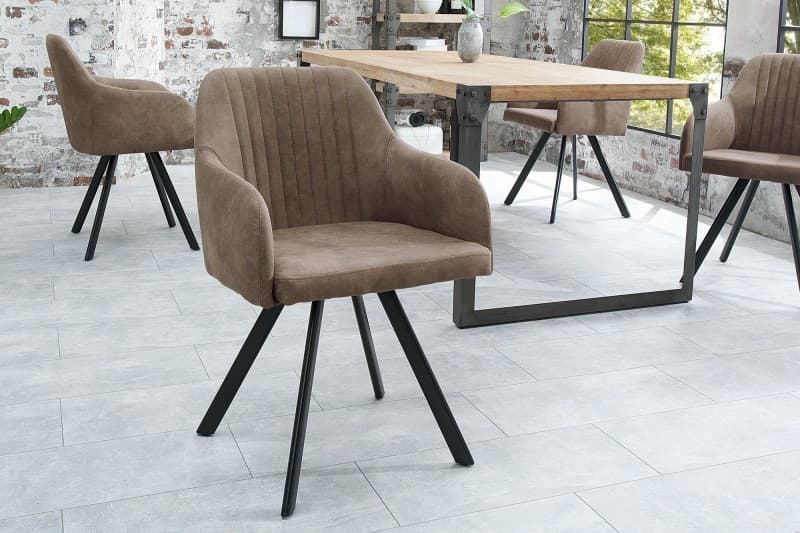 Estila Dizajnová vintage stolička Lucca taupe