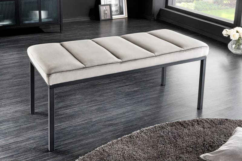 Estila Moderná čalúnená lavica Soreli svetlosivý zamat 80cm