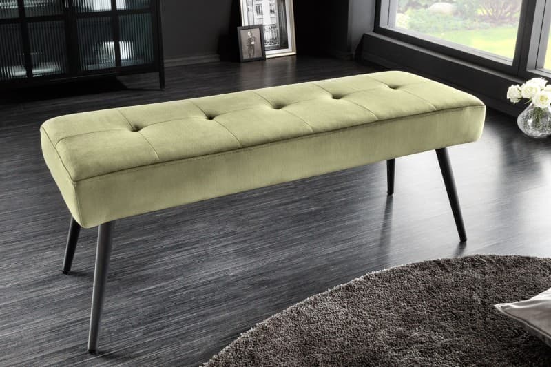 Estila Moderná lavica Soreli olivovo zelený zamat 100cm 1