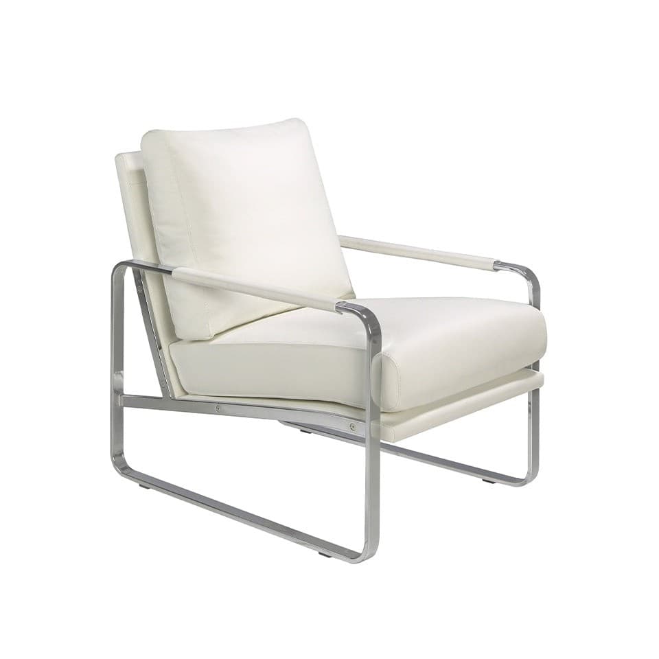 Estila Moderné kožené kreslo Forma Moderna krémovo biele 100cm 1
