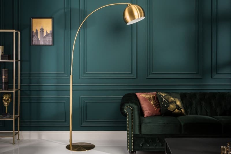 Estila Moderná stojaca lampa Georgia v zlatej farbe 205cm